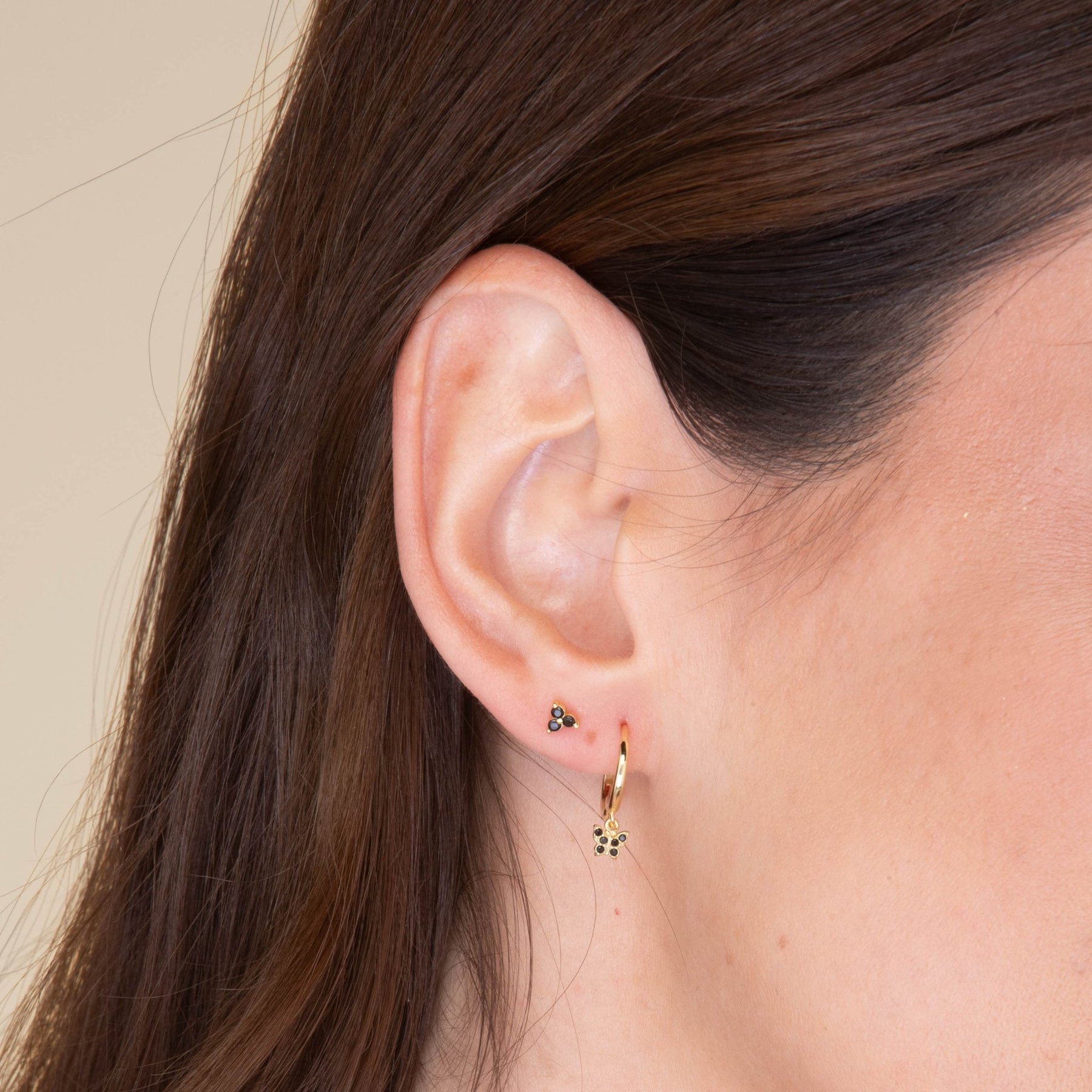 Black Lotus Sapphire Stud Earrings