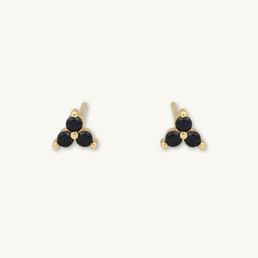 Black Lotus Sapphire Stud Earrings