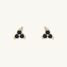 Black Lotus Sapphire Stud Earrings
