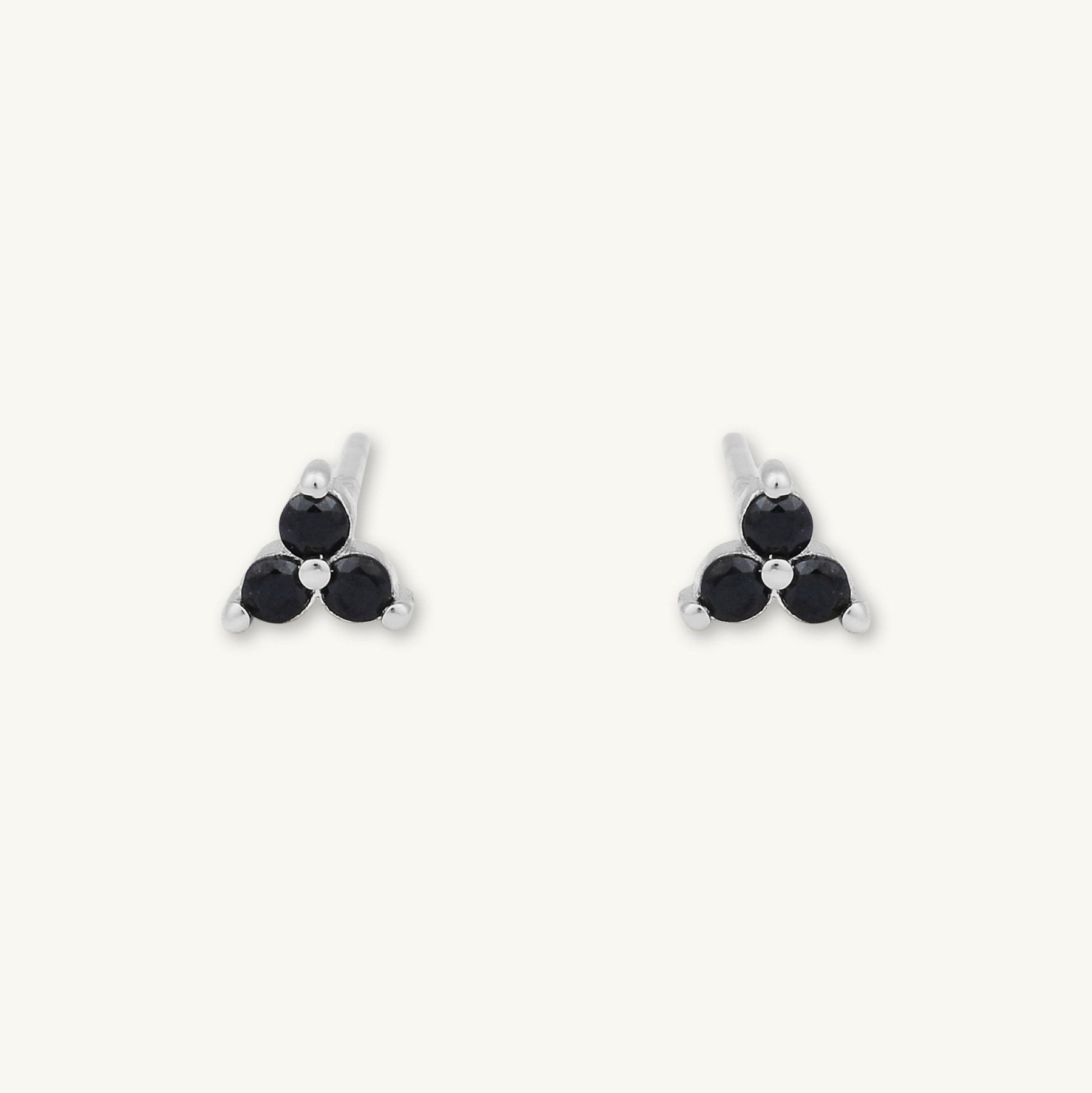 Black Lotus Sapphire Stud Earrings