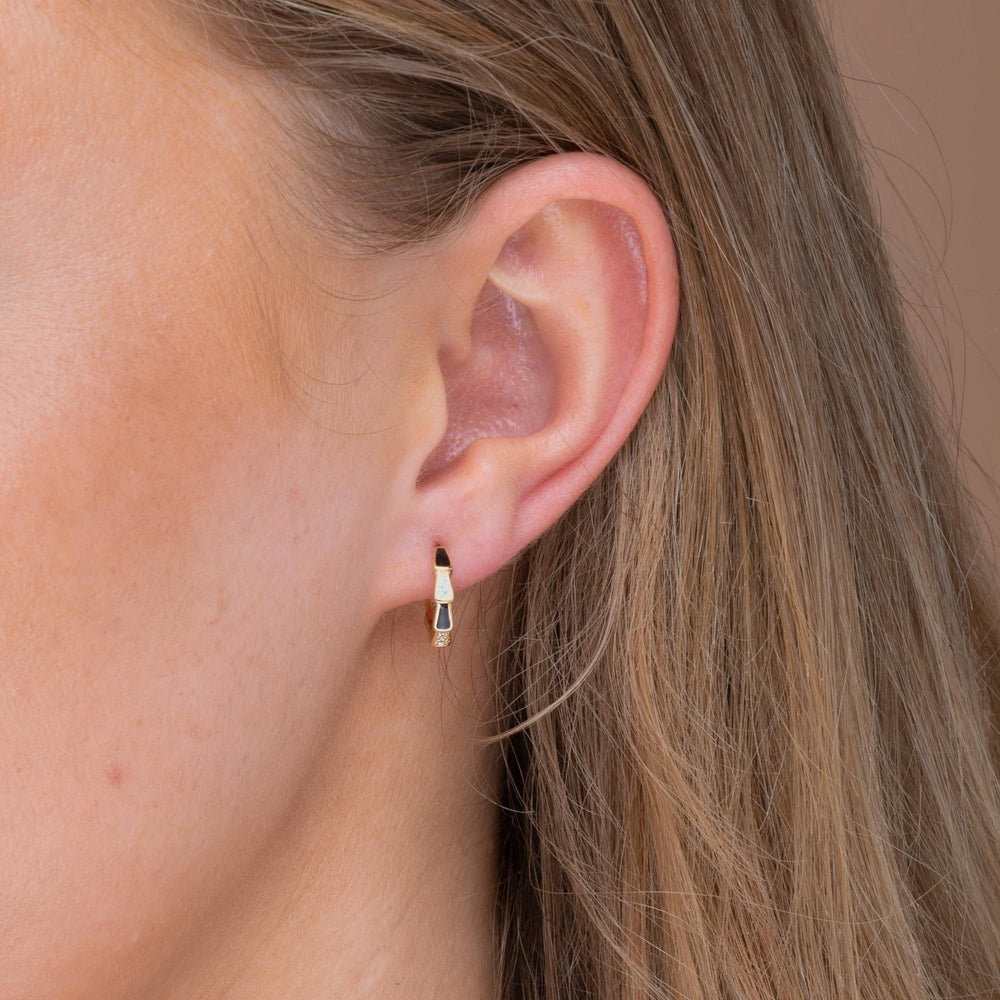 Black Onyx Spark Sapphire Hoops