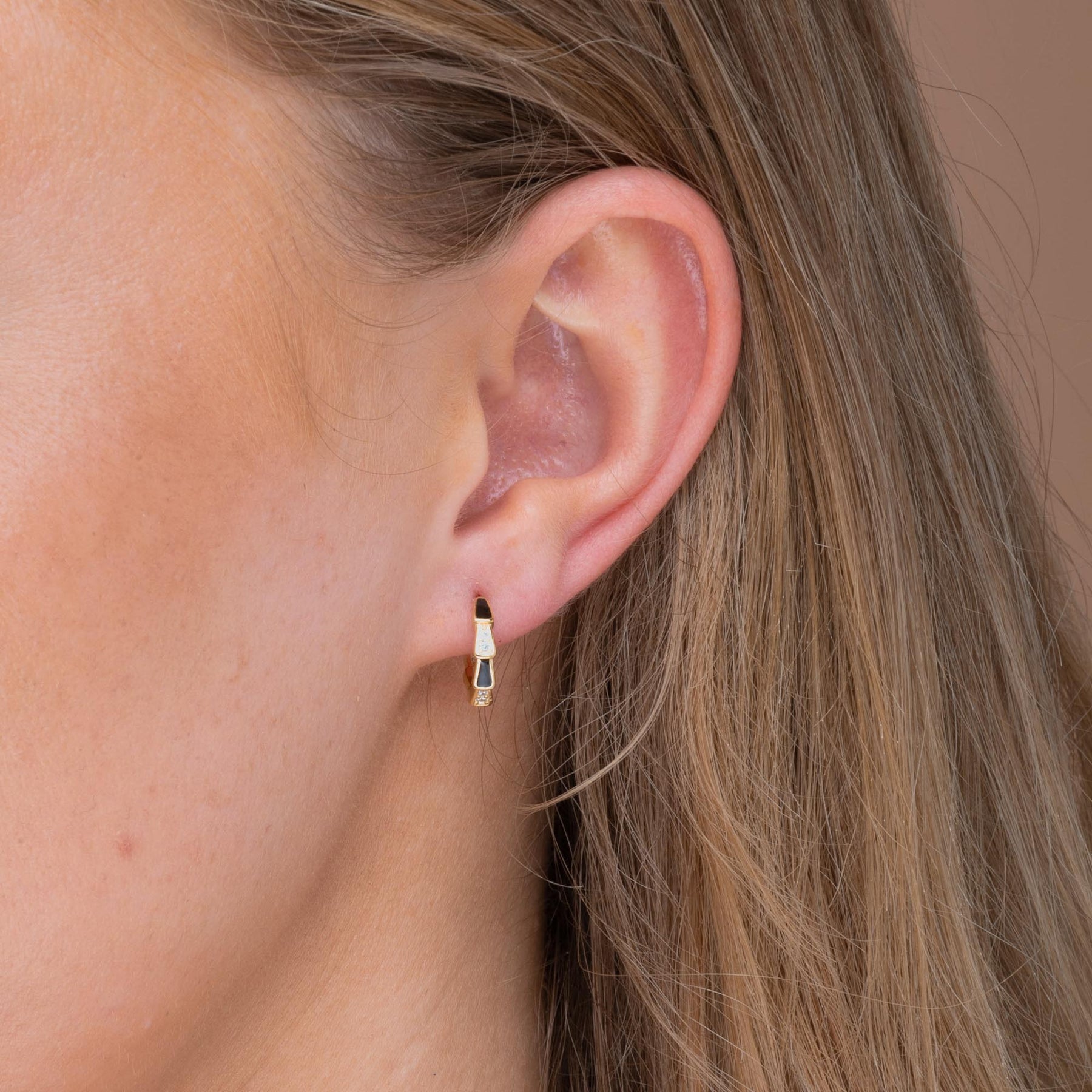 Black Onyx Spark Sapphire Hoops