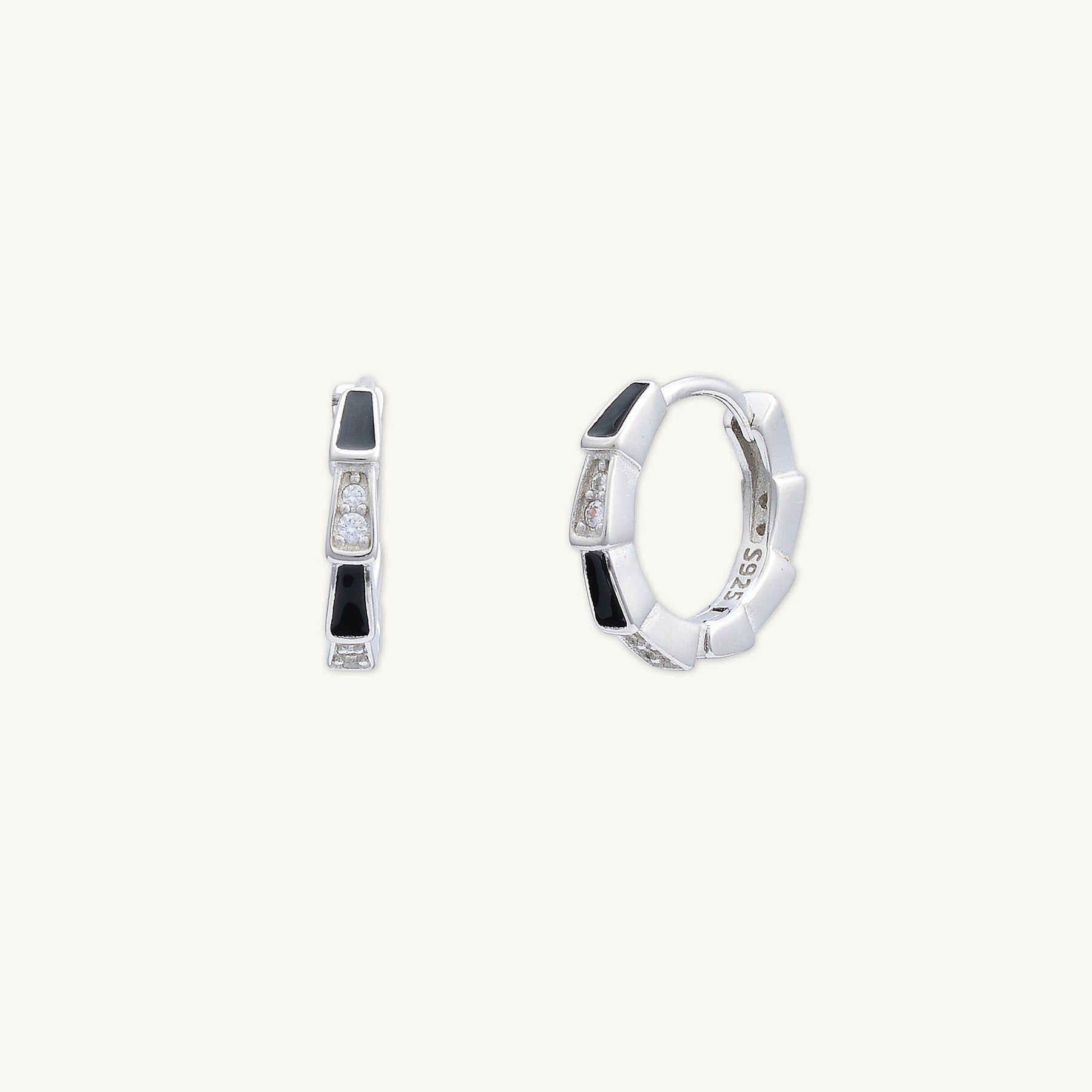 Black Onyx Spark Sapphire Hoops