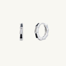 Black Onyx Spark Sapphire Hoops