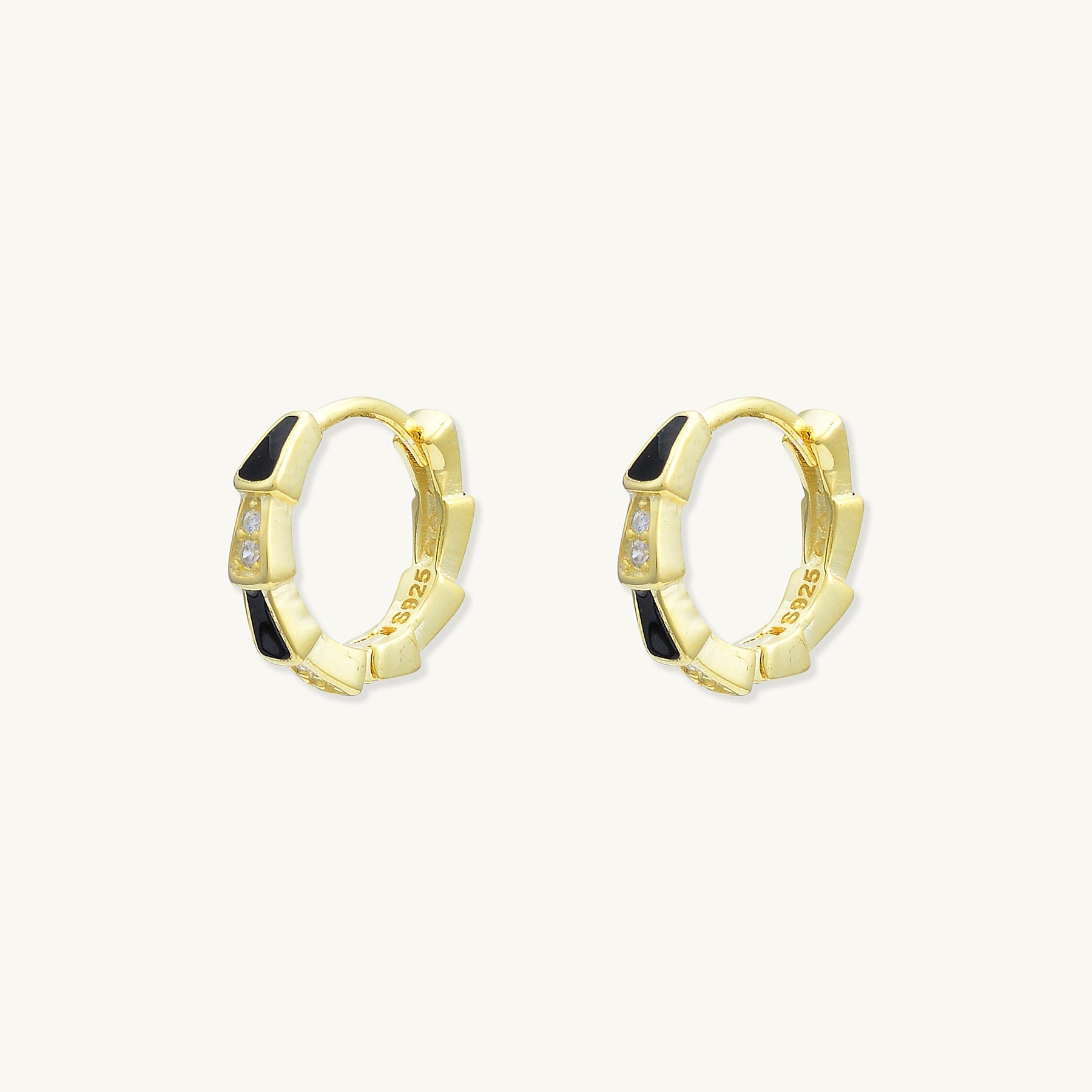 Black Onyx Spark Sapphire Hoops