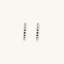 Black Round Sappphire Huggie Hoops