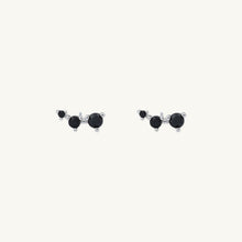 Black Trio Sapphire Stud Earrings