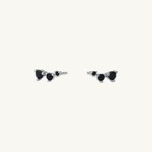 Black Trio Sapphire Stud Earrings
