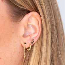 Black Trio Sapphire Stud Earrings