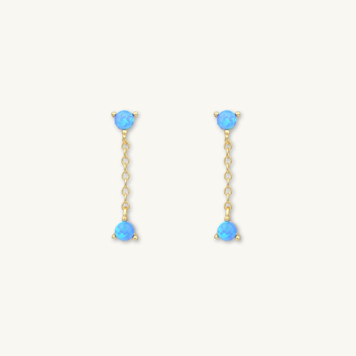 Blue Opal Dangling Stud Earrings