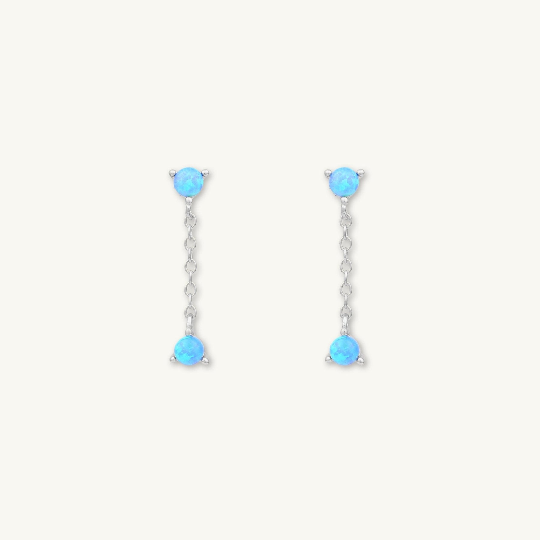 Blue Opal Dangling Stud Earrings