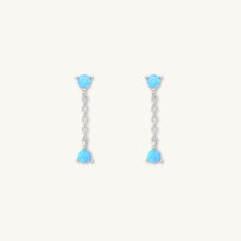 Blue Opal Dangling Stud Earrings