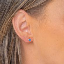 Blue Opal Sapphire Stud Earrings