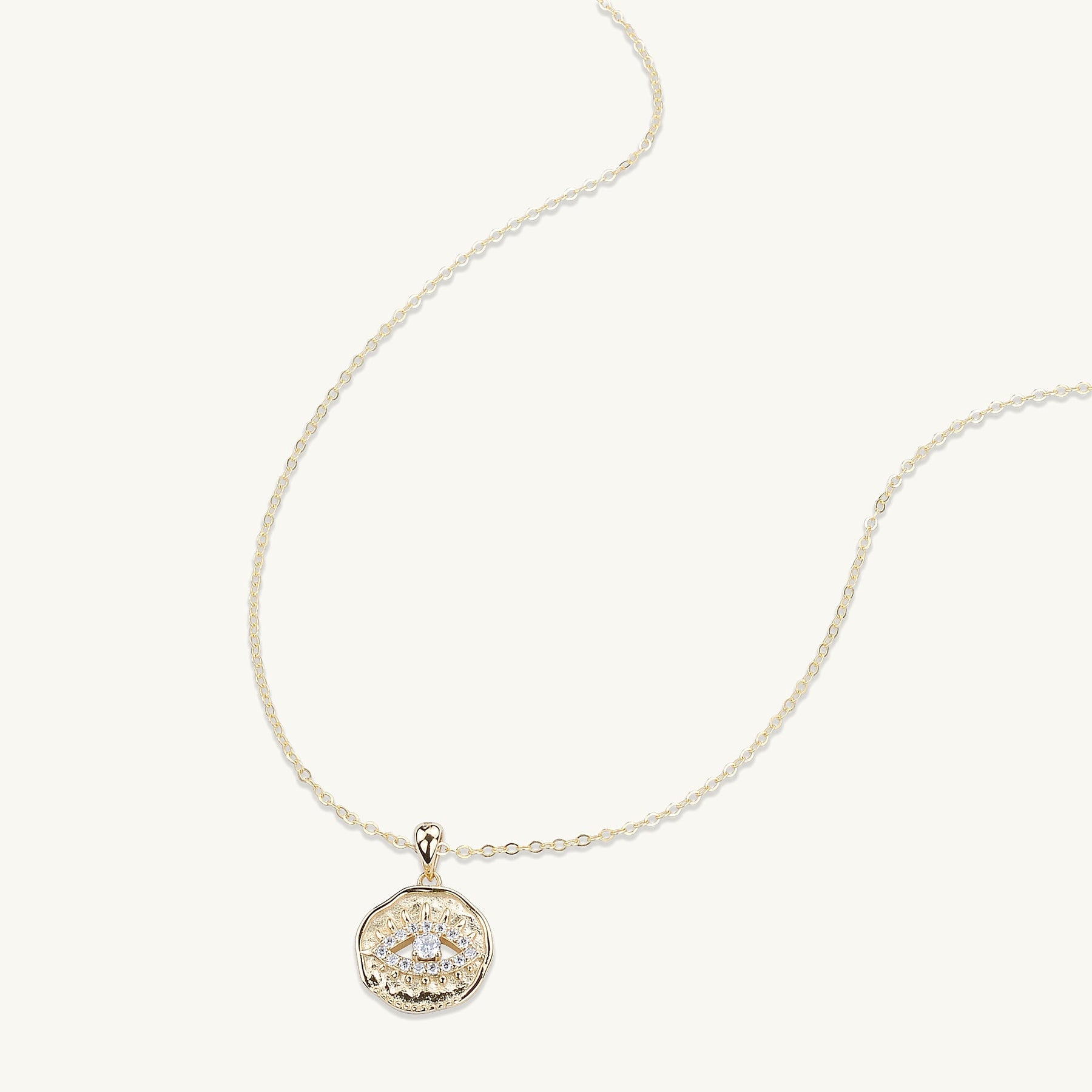 Blue Sapphire Evil Eye Pendant Necklace