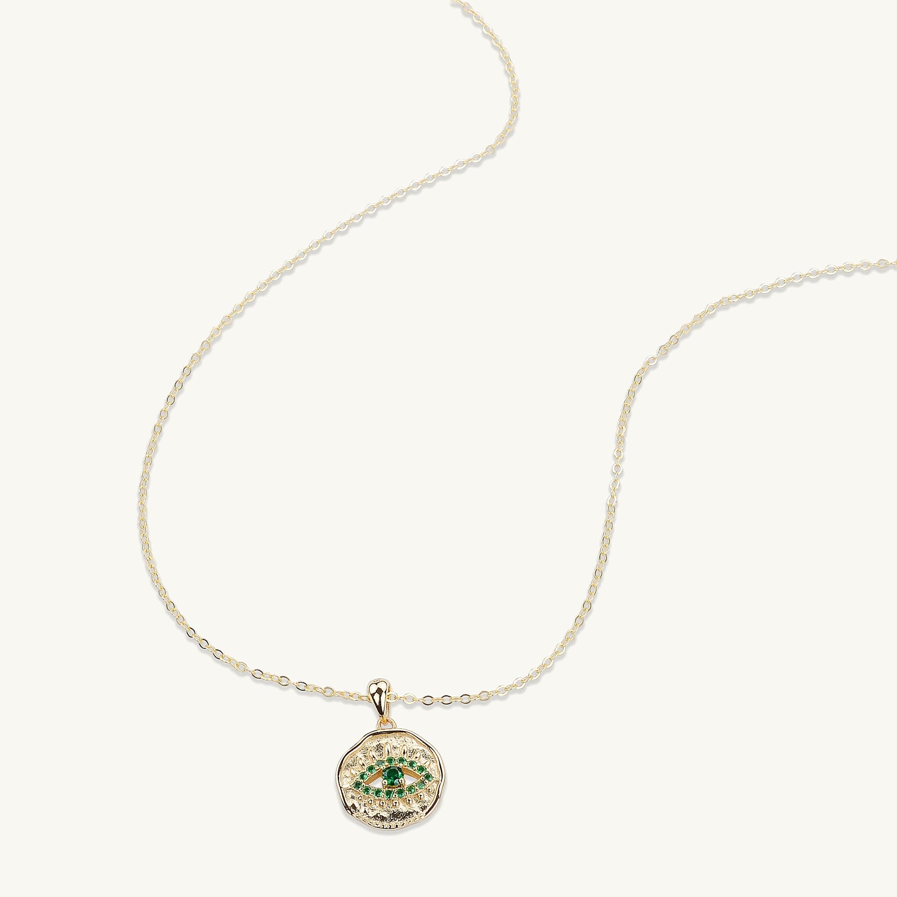 Blue Sapphire Evil Eye Pendant Necklace