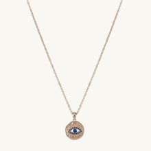 Blue Sapphire Evil Eye Pendant Necklace