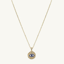 Blue Sapphire Evil Eye Pendant Necklace