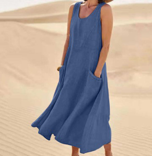 Elise Cotton Dress Woman – Soft, Breathable & Practical Pockets for Daily Comfort