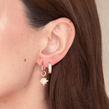 Boho Sapphire Dangle Molten Huggie Earrings