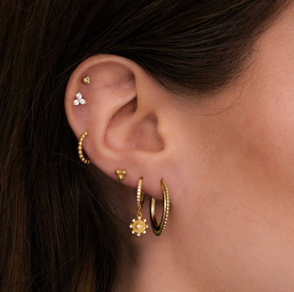 Boho Starburst Huggie Hoop Earrings