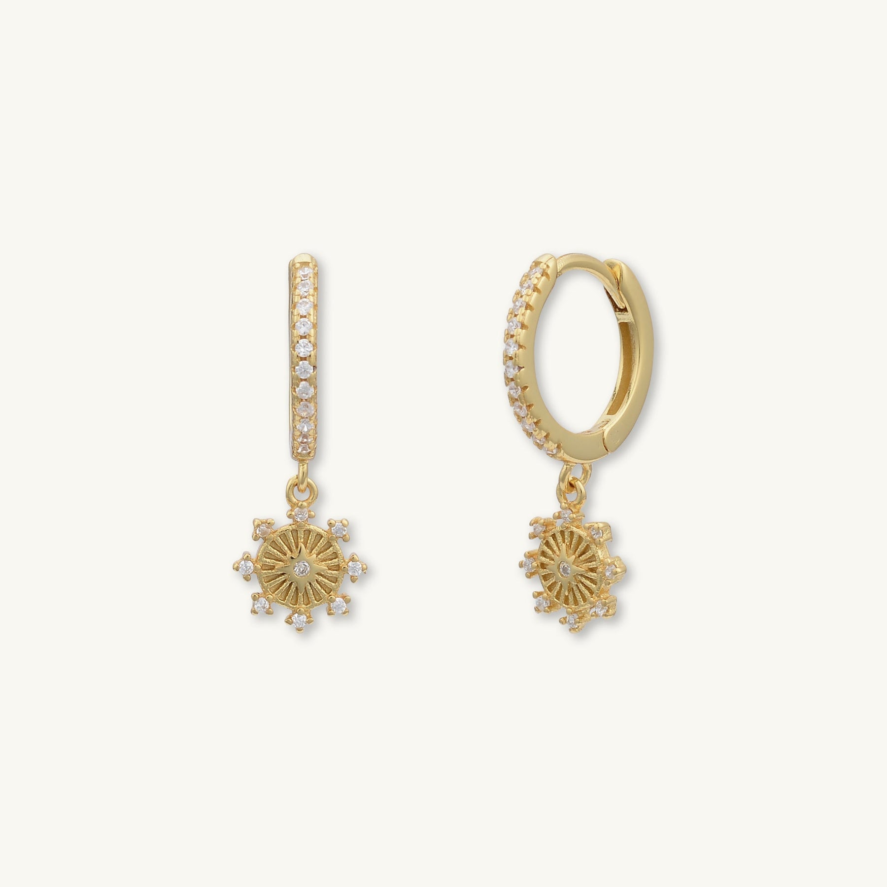 Boho Starburst Huggie Hoop Earrings