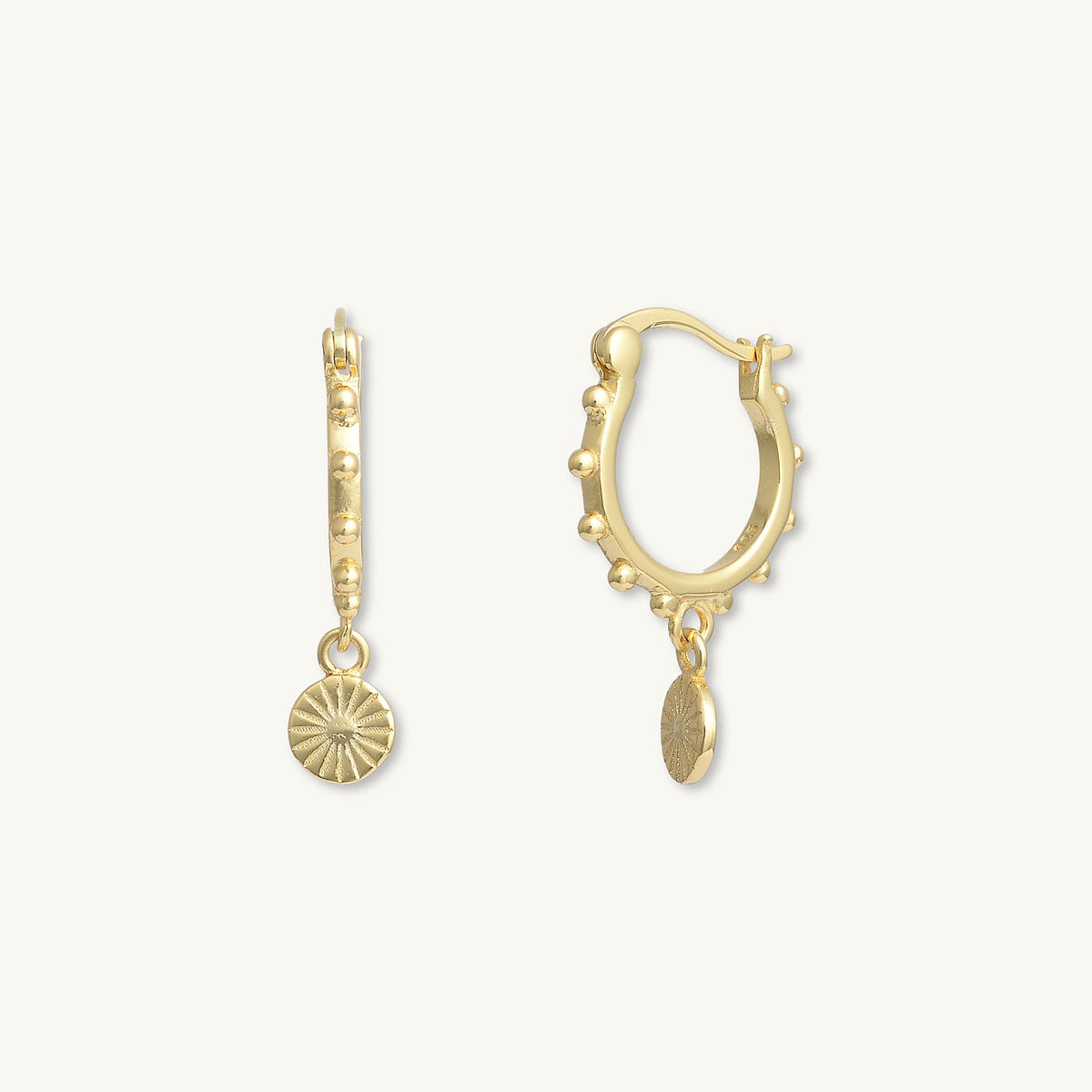 Boho Sun Huggie Hoop Earrings