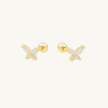 Butterfly Sapphire Barbell Stud Cartilage Earrings