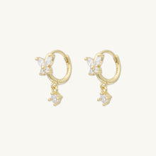 Butterfly Sapphire Drop Huggie Earrings