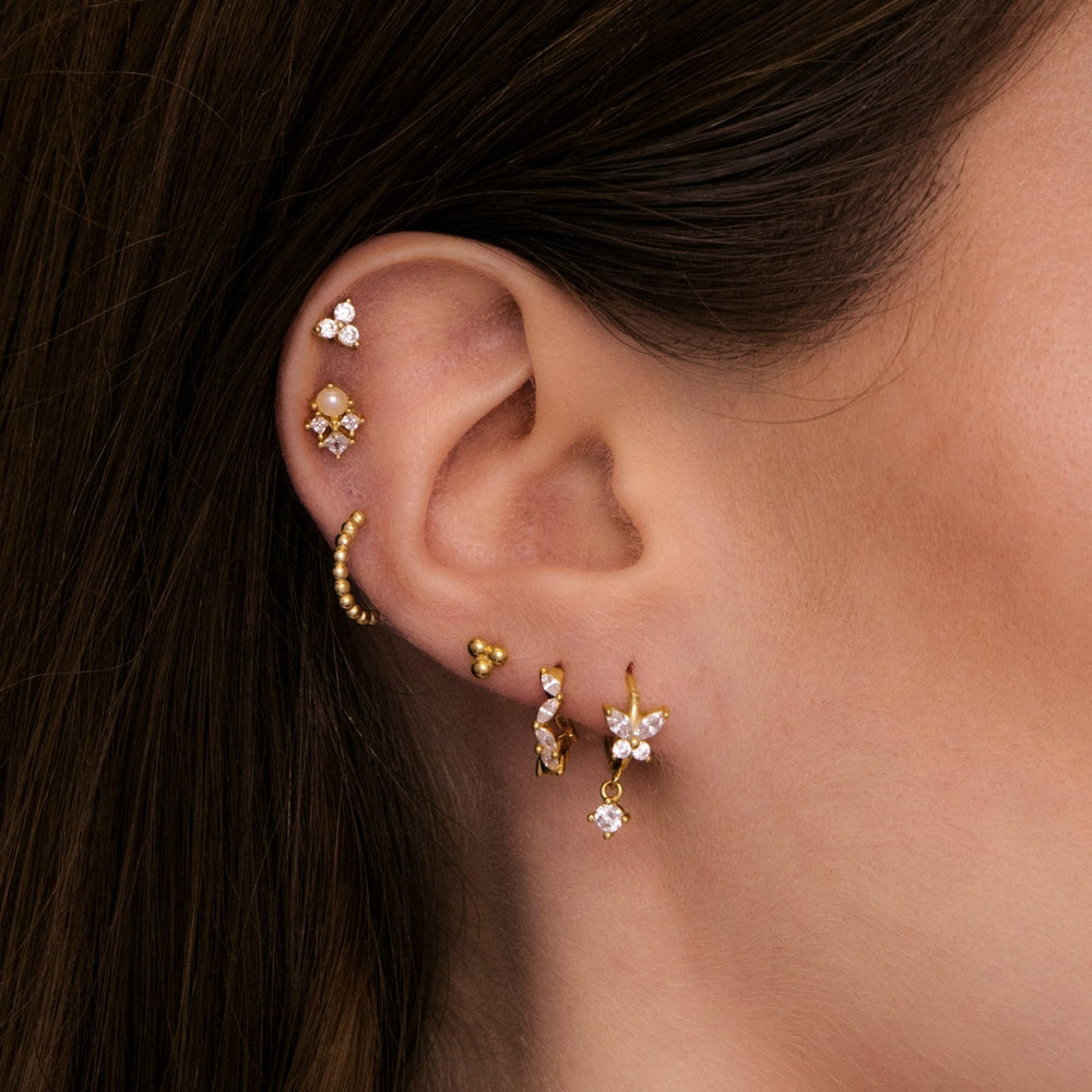Butterfly Sapphire Drop Huggie Earrings