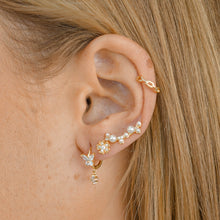 Butterfly Sapphire Drop Huggie Earrings