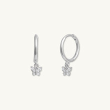 Butterfly Zirconia Drop Huggie Earrings