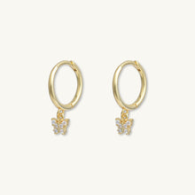 Butterfly Zirconia Drop Huggie Earrings