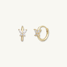 Butterfly Zirconia Huggie Earrings
