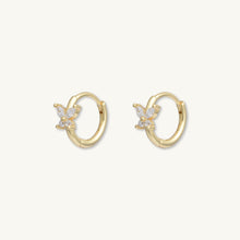 Butterfly Zirconia Huggie Earrings