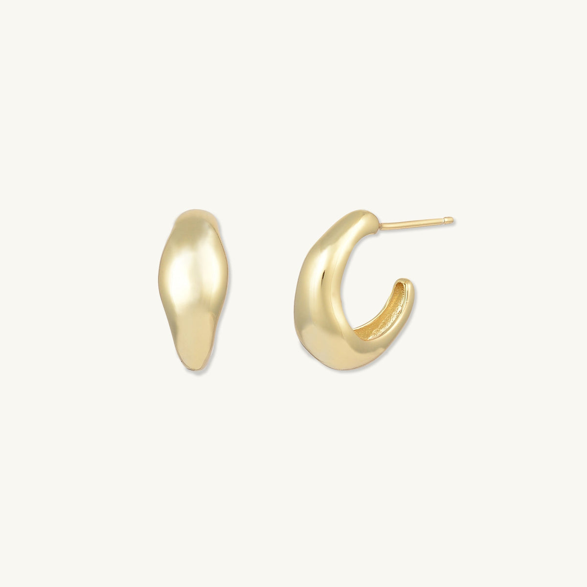C Shape Huggie Earrings