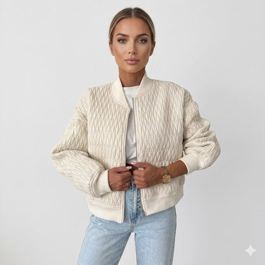 Sophie Laurent | Quilted Bomber Jacket With Luxe Texture For Women