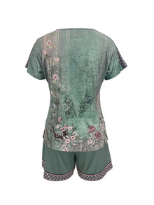 Skylar Women's Ensemble – Light Set with Shorts & Floral Printed Top for Chic Summer Look