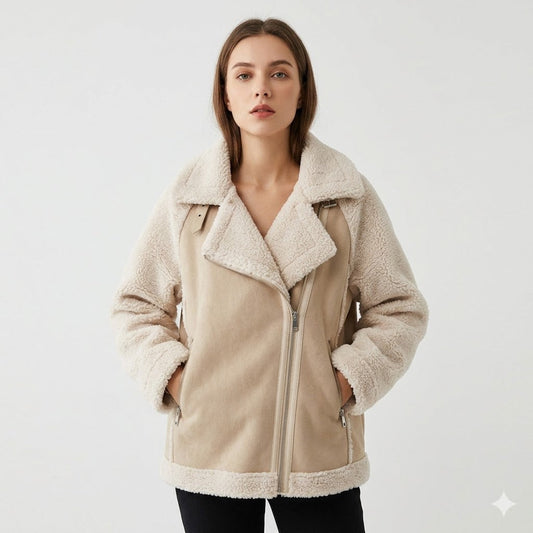 Amélie Laurent | Luxury Faux Shearling Jacket For Women