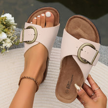 Sandales Femme Margie – Comfortable Summer Slip-On Sandals with Cork Sole & Buckle