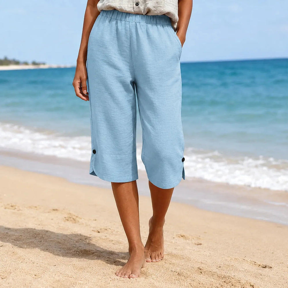 Marelia – Breathable Linen-Look Summer Capri Pants for Women