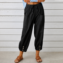 Wearbella – Wide-Leg Linen Blend Drawstring Pants