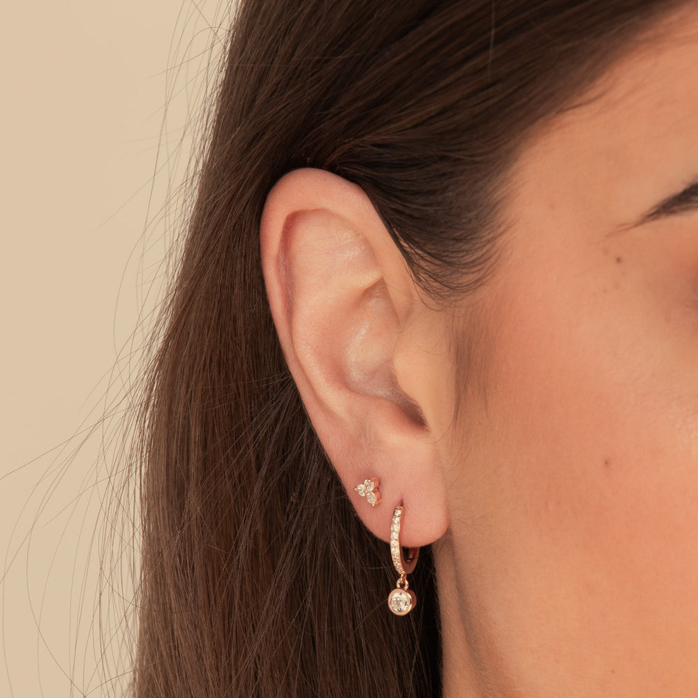 Sapphire Drop Hoop Earrings