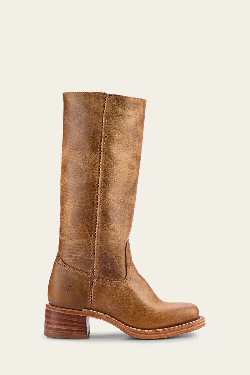 Shaina Women's Western Boots – High Block Heel Boots with Leather Look & Iconic Style