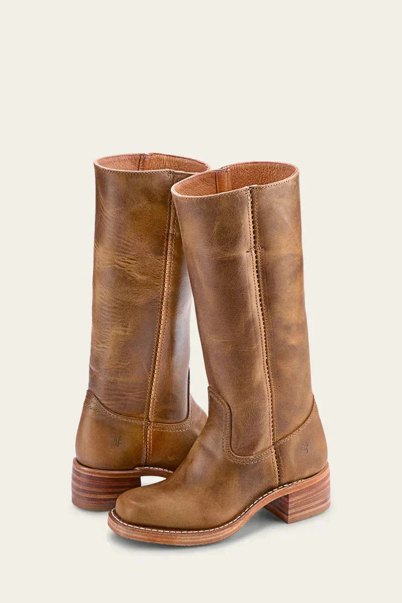 Shaina Women's Western Boots – High Block Heel Boots with Leather Look & Iconic Style