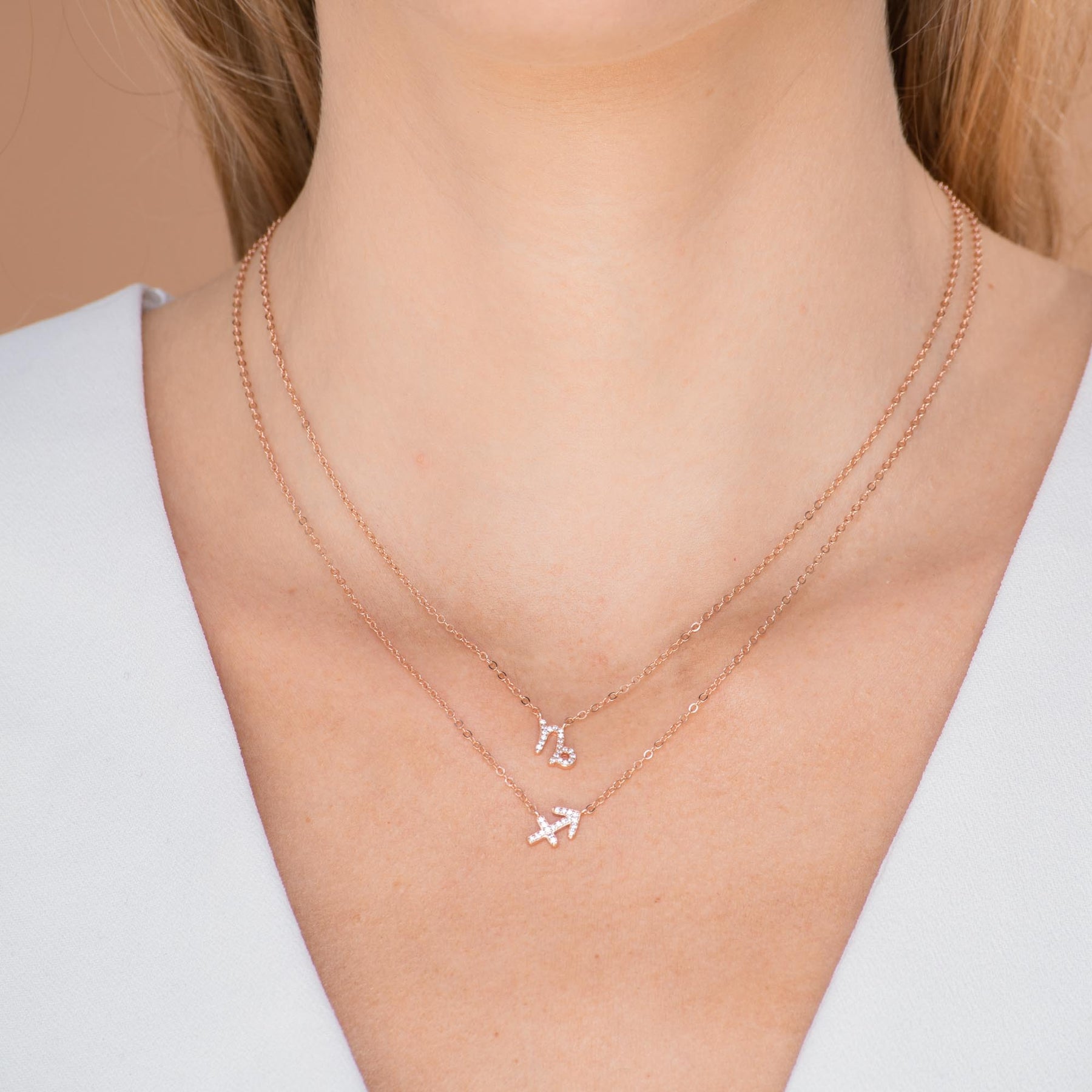 Capricorn Sapphire Charm Zodiac Star Sign Necklace