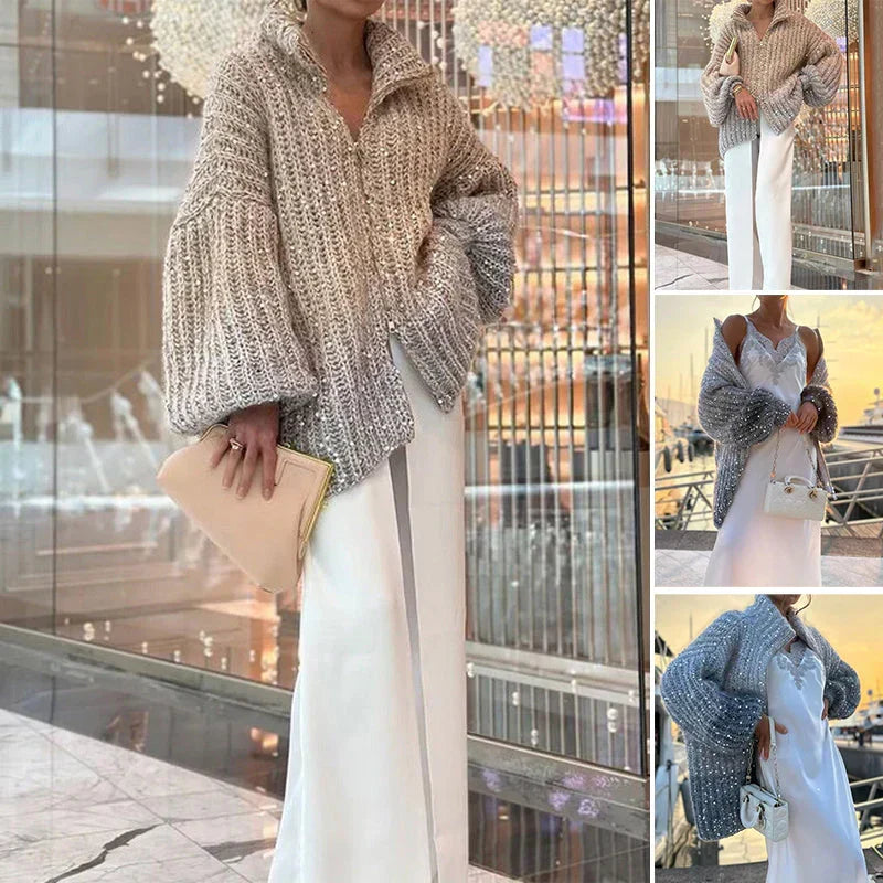 Sol Cardigan Woman – Elegant Comfortable & Sophisticated Sequin Sweater