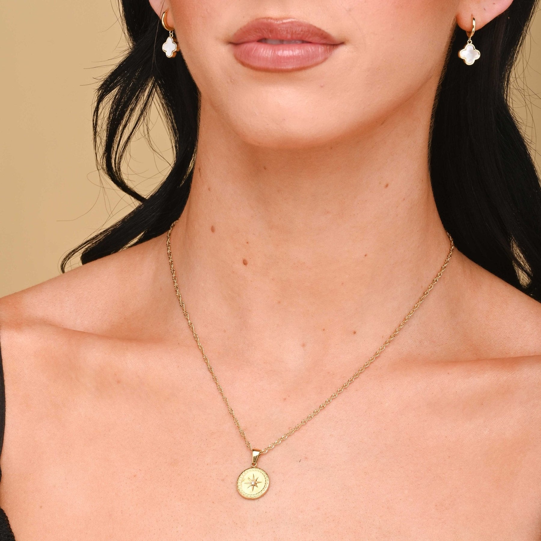 Celestial Sun Medallion Disc Necklace