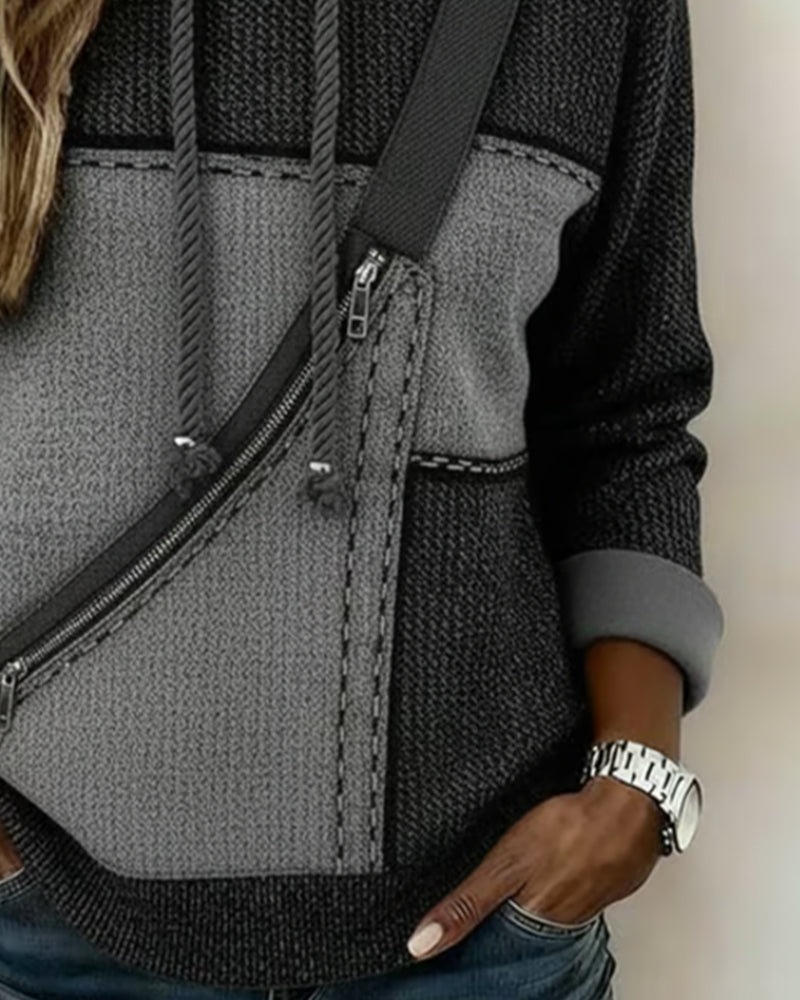 Harper Sinclair | Casual Contrast Hoodie For Women
