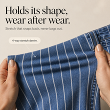 Lunaline – Vertical Stripe Stretch Denim Jeans