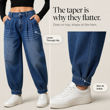 Slouchden – Elastic-Back Tapered Harem Jeans